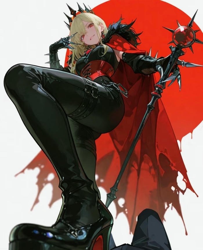 ảnh anime nữ hoàng quyền lực cầm thanh kiếm sắc