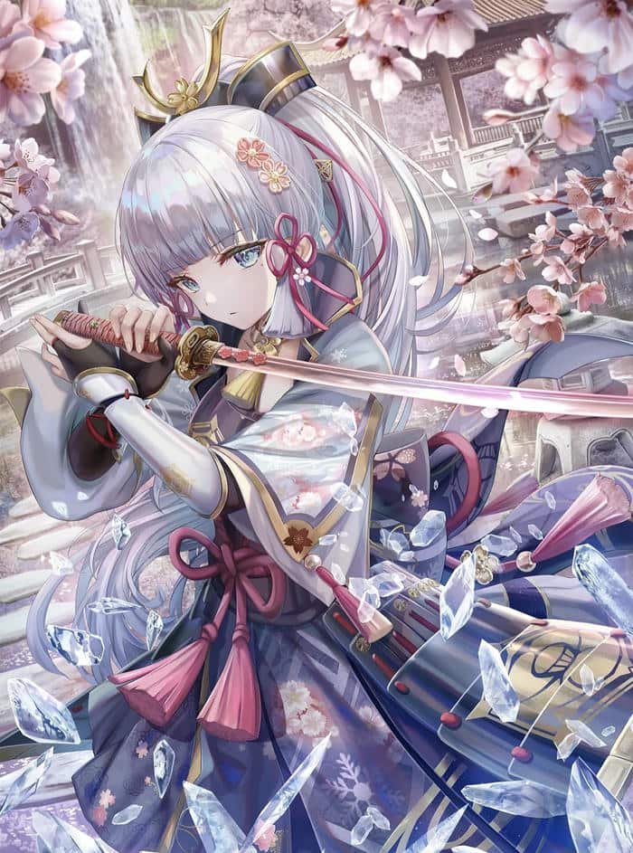 ảnh anime nữ kiếm sĩ lạnh lùng chiến đấu mạnh