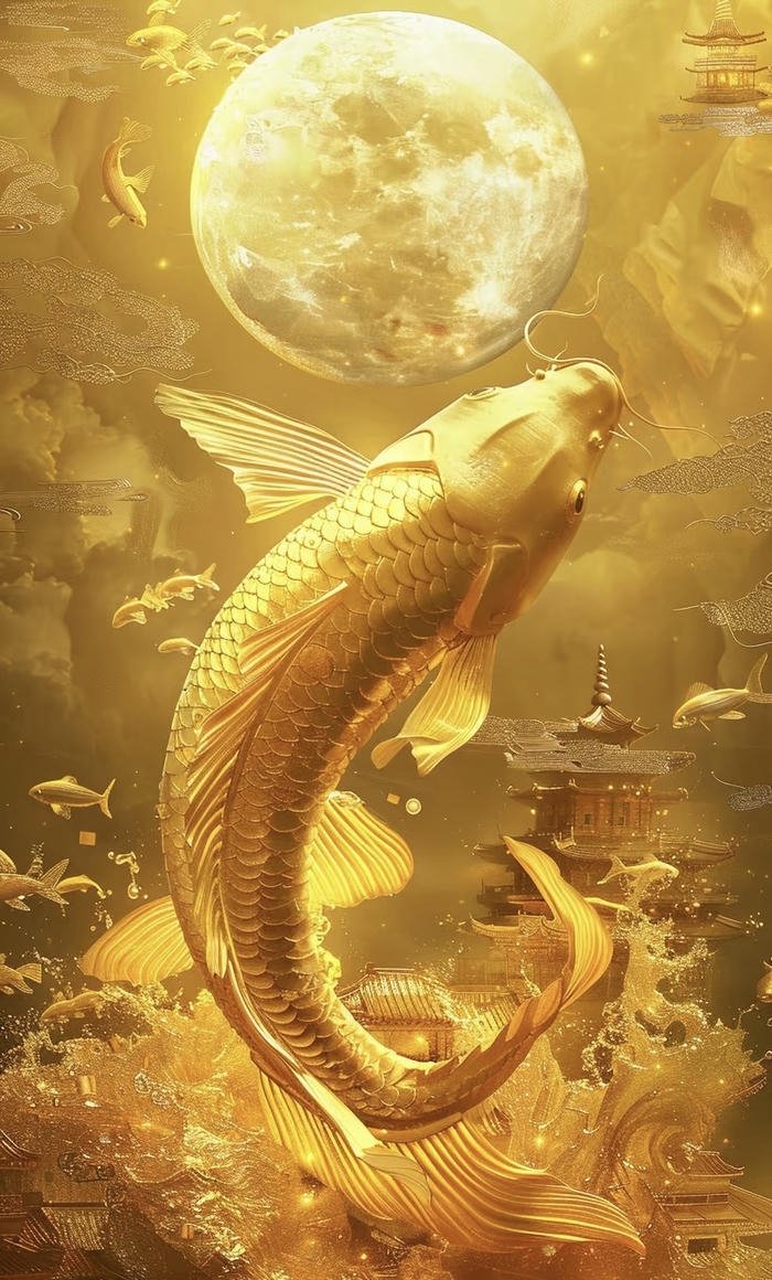 hình phong thủy cá chép vàng