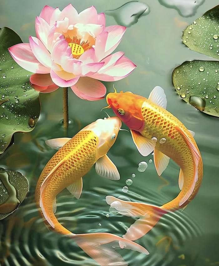 ảnh cá chép vàng may mắn