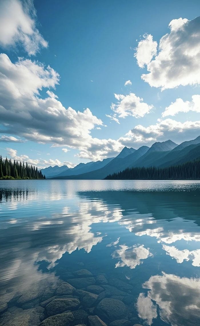 ảnh hồ nước phong vân phong thuỷ đẹp