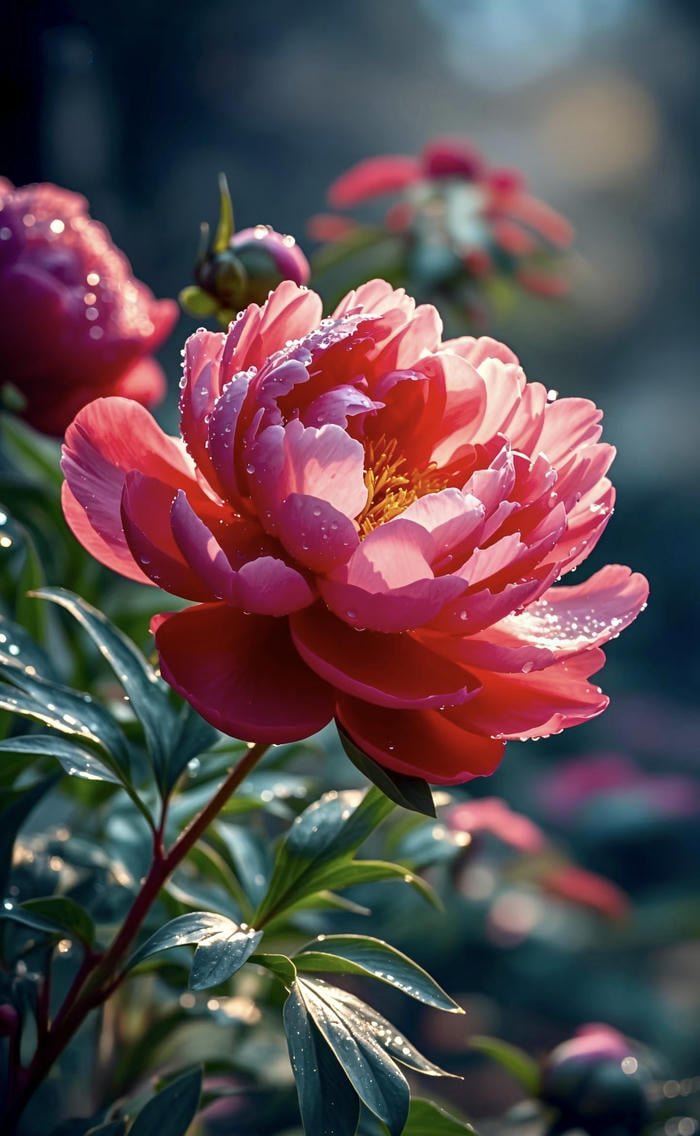 ảnh mẫu đơn phong thuỷ siêu sang