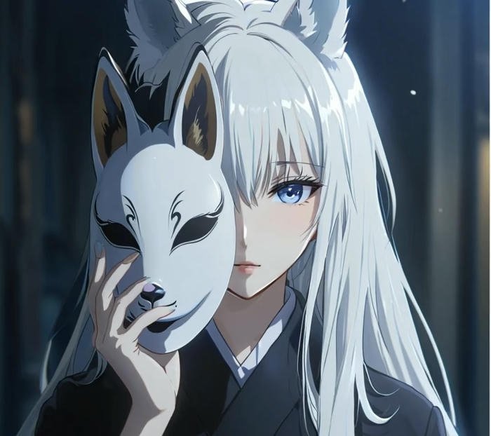 ảnh minh họa nữ anime mặt nạ