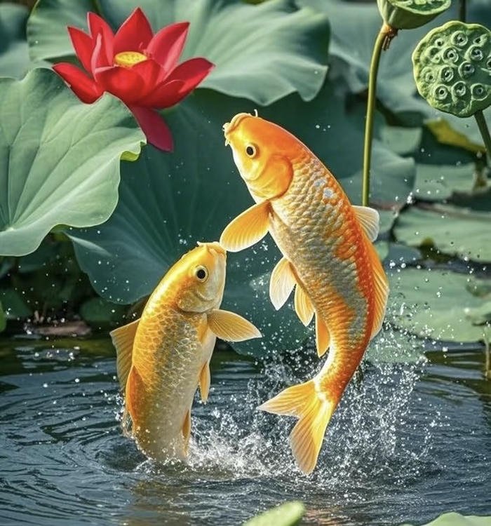 ảnh mô tả cá chép vàng phong thủy
