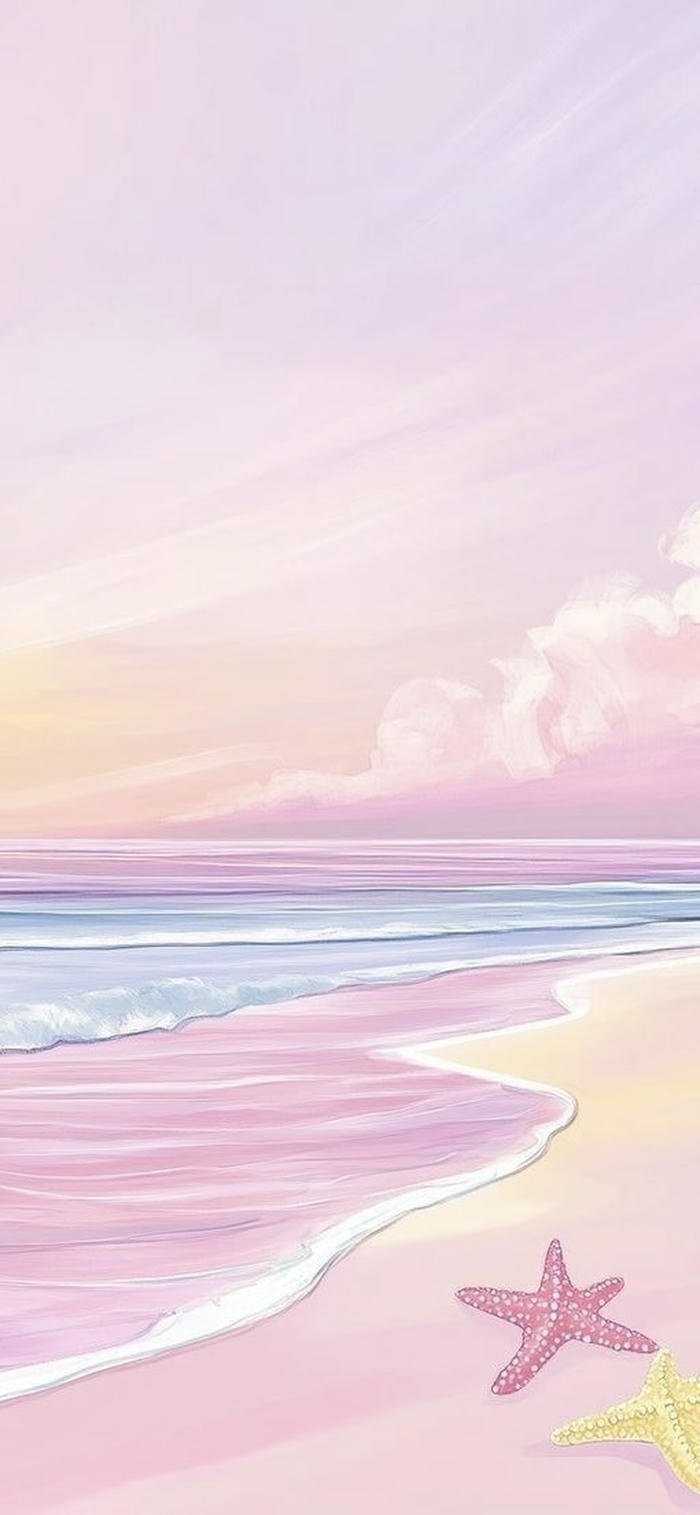 ảnh nền biển hồng pastel nhẹ nhàng sắc