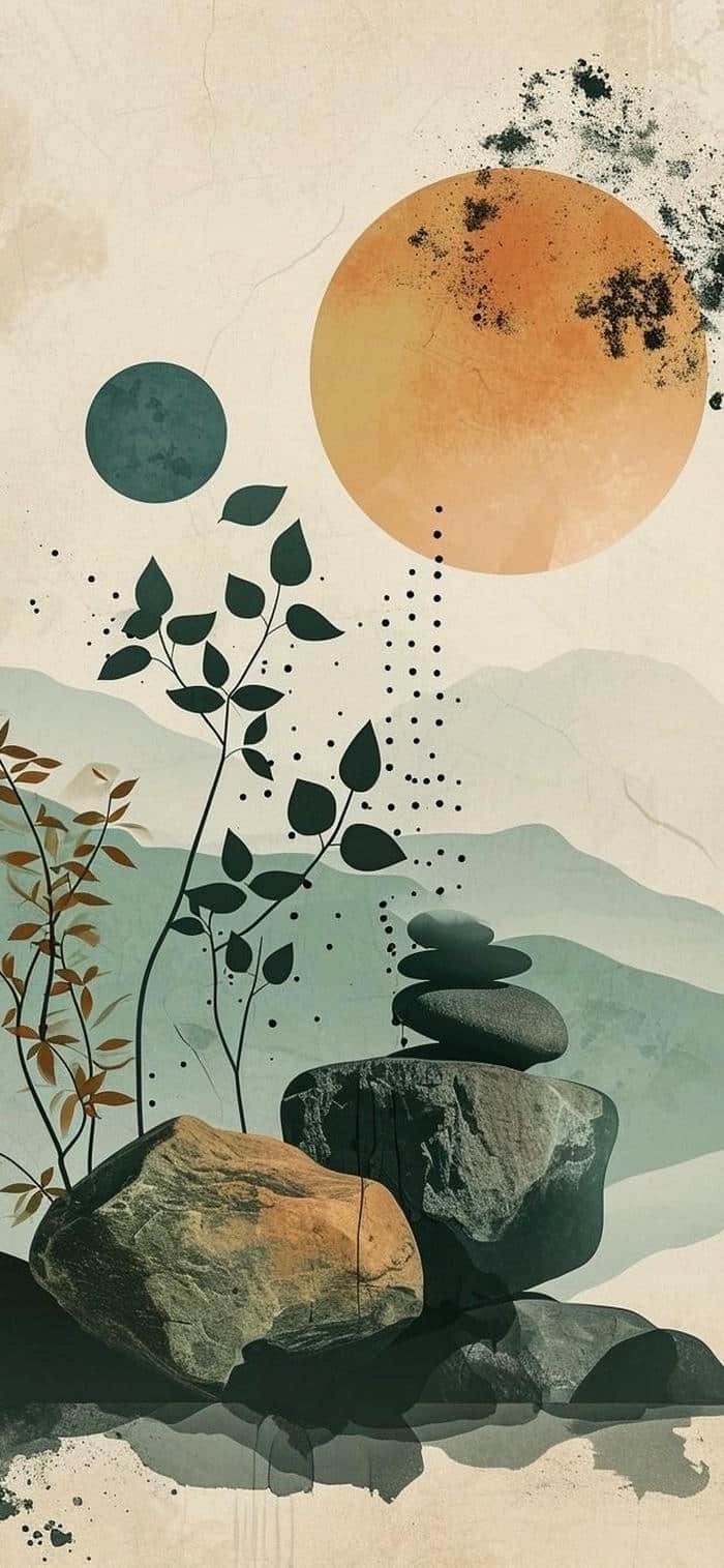 ảnh nền boho art chi tiết hoa văn