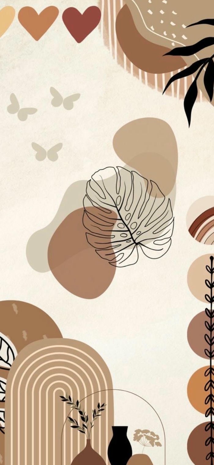 ảnh nền boho art màu sắc ấm áp