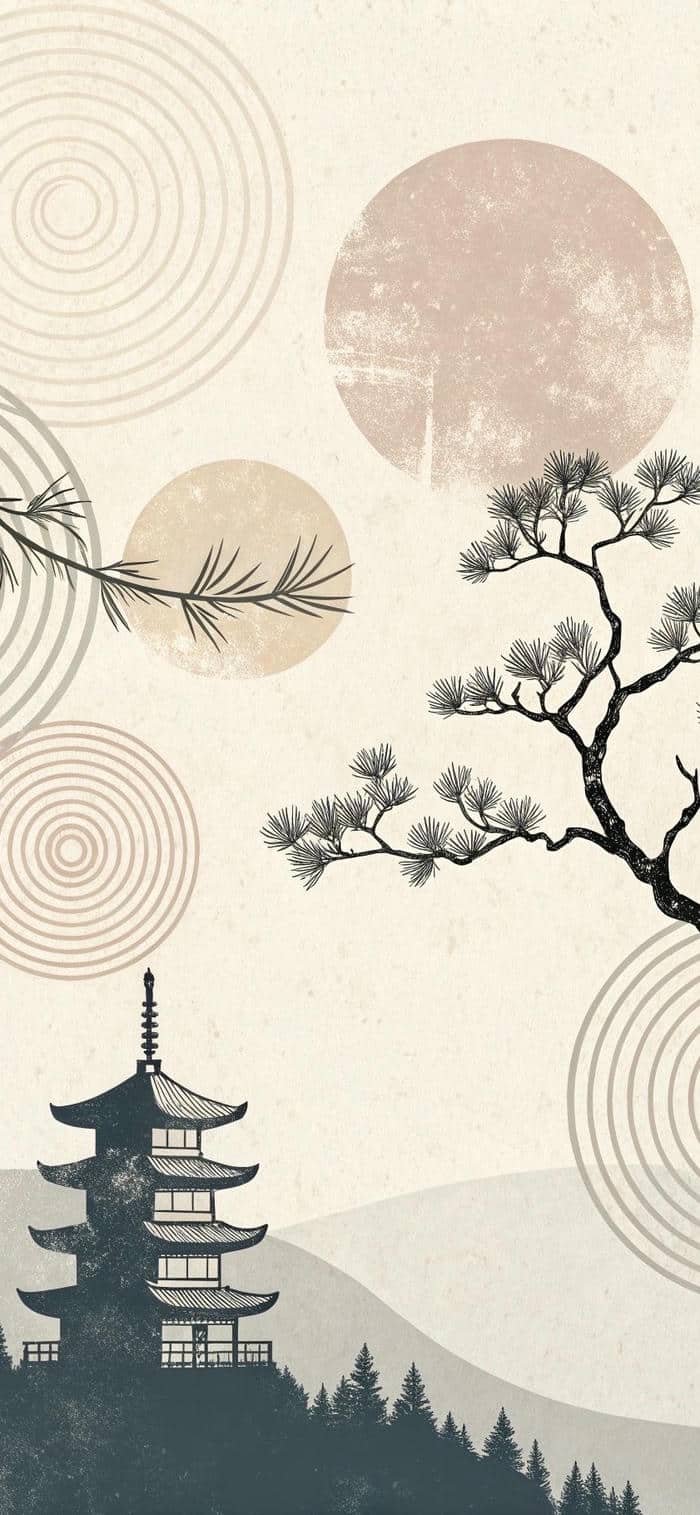 ảnh nền boho art tông màu ấm