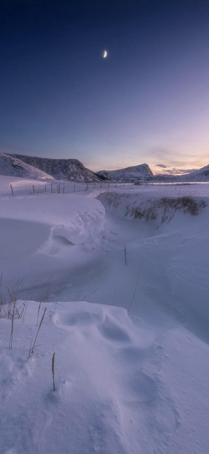 ảnh nền đồi tuyết trắng đẹp dịu dàng