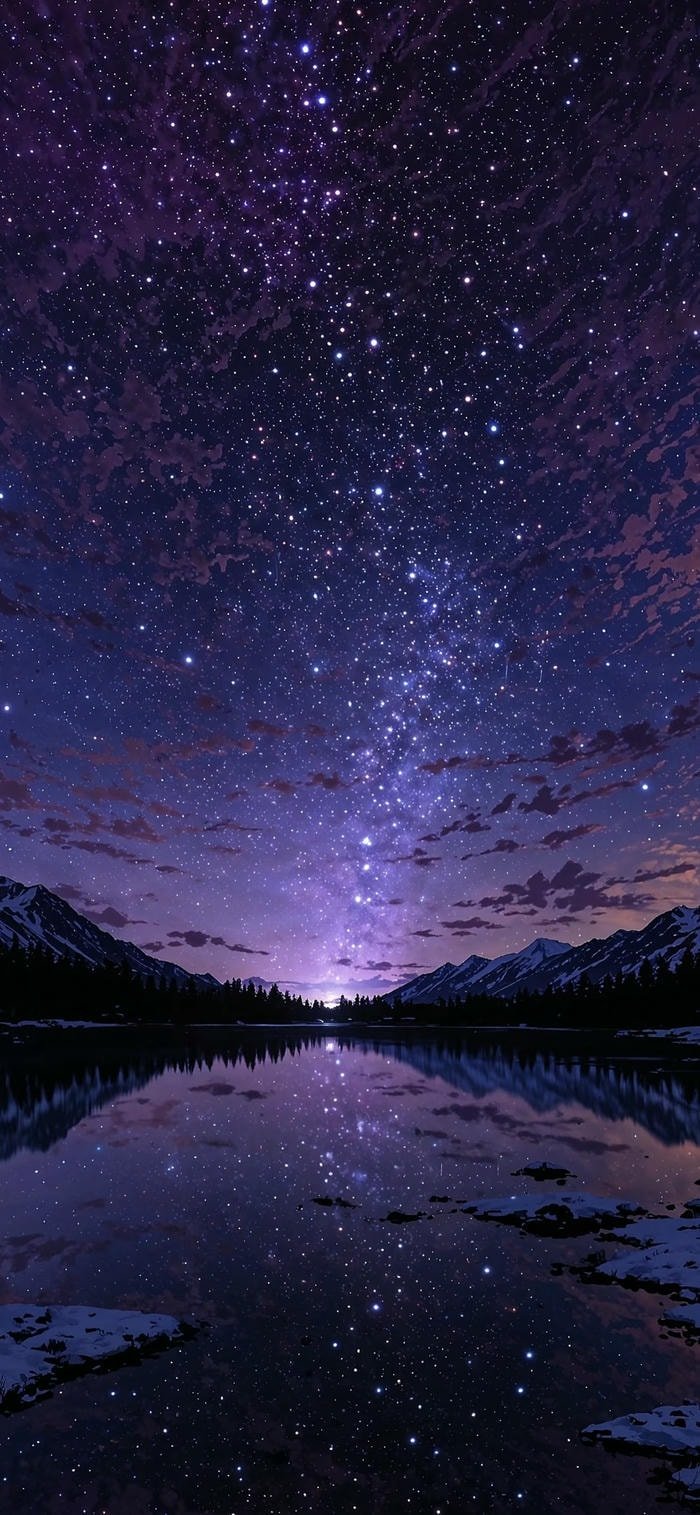 ảnh nền galaxy tím xanh mờ ảo