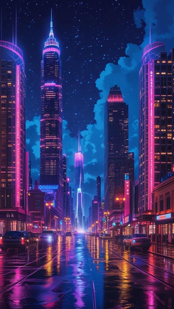 ảnh neon cyberpunk công nghệ