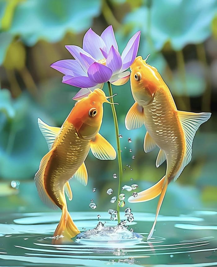 ảnh nghệ thuật cá chép vàng phát lộc