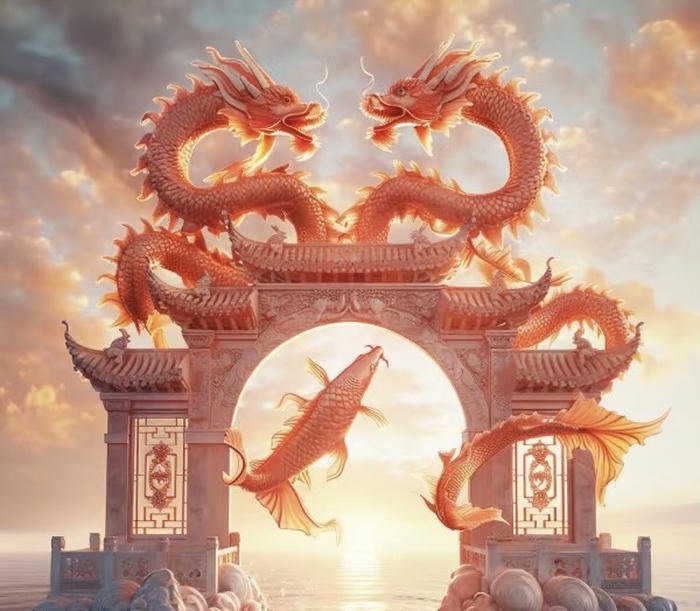 ảnh phong thuỷ cá rồng phong thuỷ sang