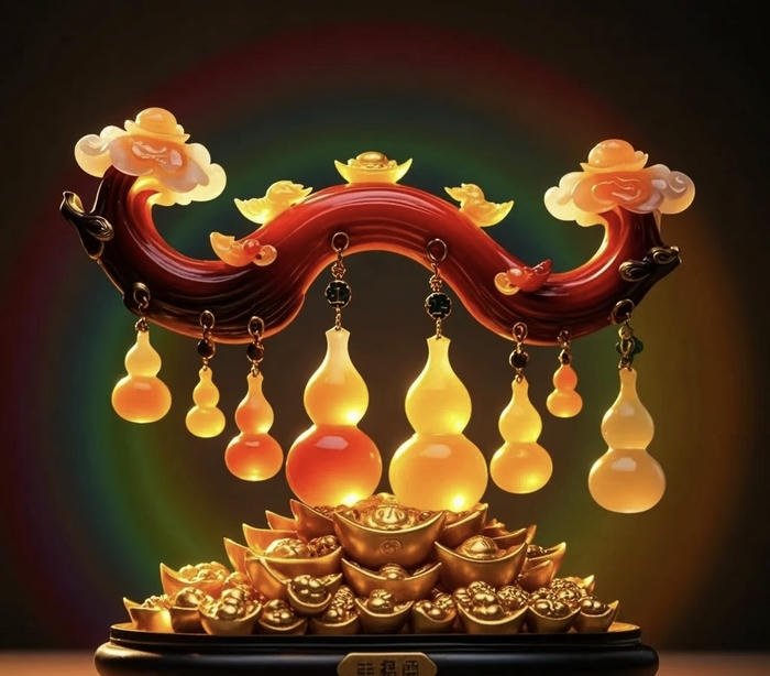 ảnh phong thuỷ hồ lô chiêu tài sang trọng