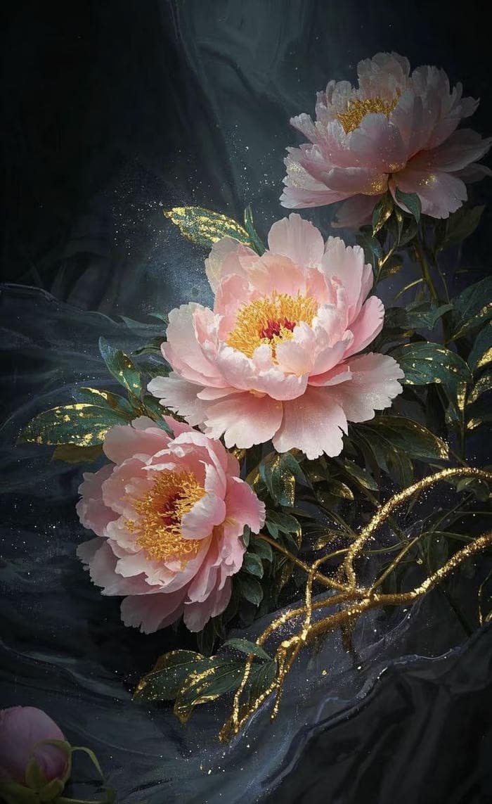 ảnh phong thuỷ hoa mẫu đơn cực đẹp