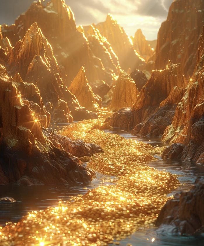 ảnh phong thuỷ nước chảy tài lộc hút lộc