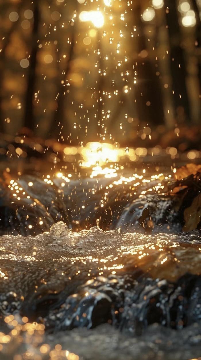 ảnh phong thuỷ nước chảy tài lộc nhẹ nhàng