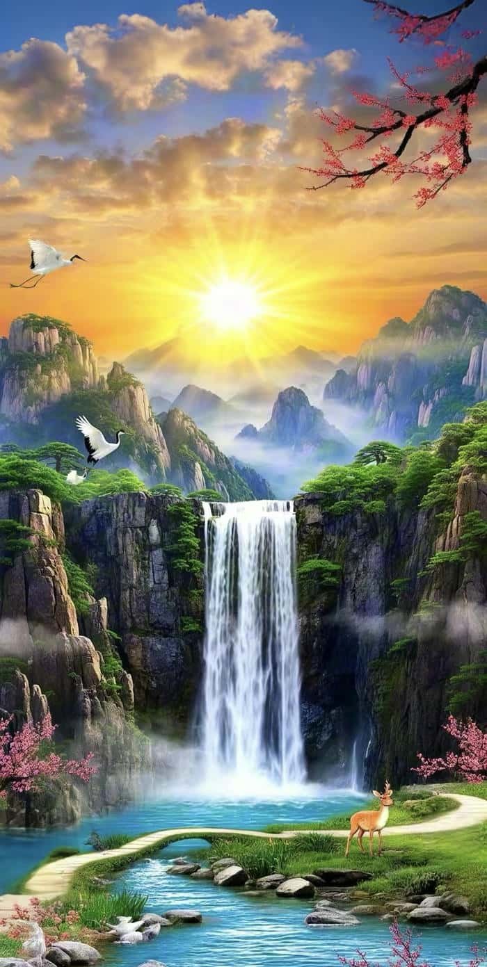 ảnh phong thủy sơn thủy hài hòa