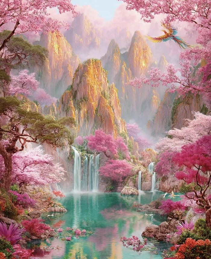 ánh sáng xuân hoa đào nở