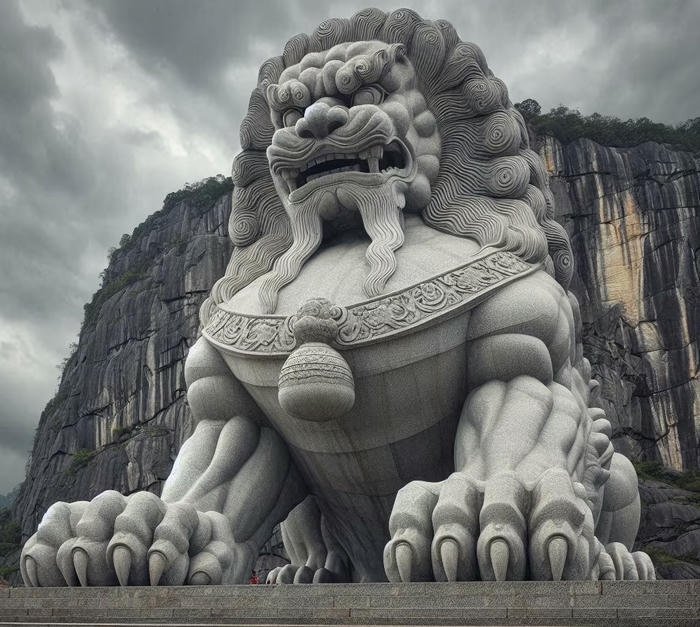 ảnh sư tử đá biểu trưng sức mạnh