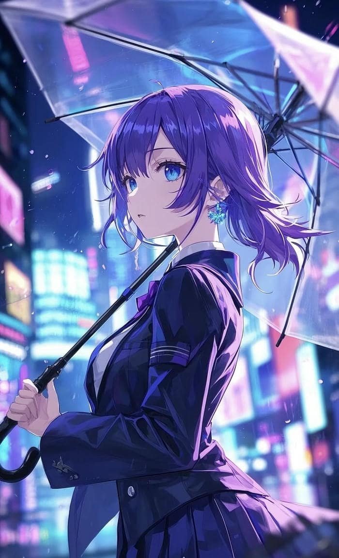 anime ánh sáng neon đẹp hiện đại