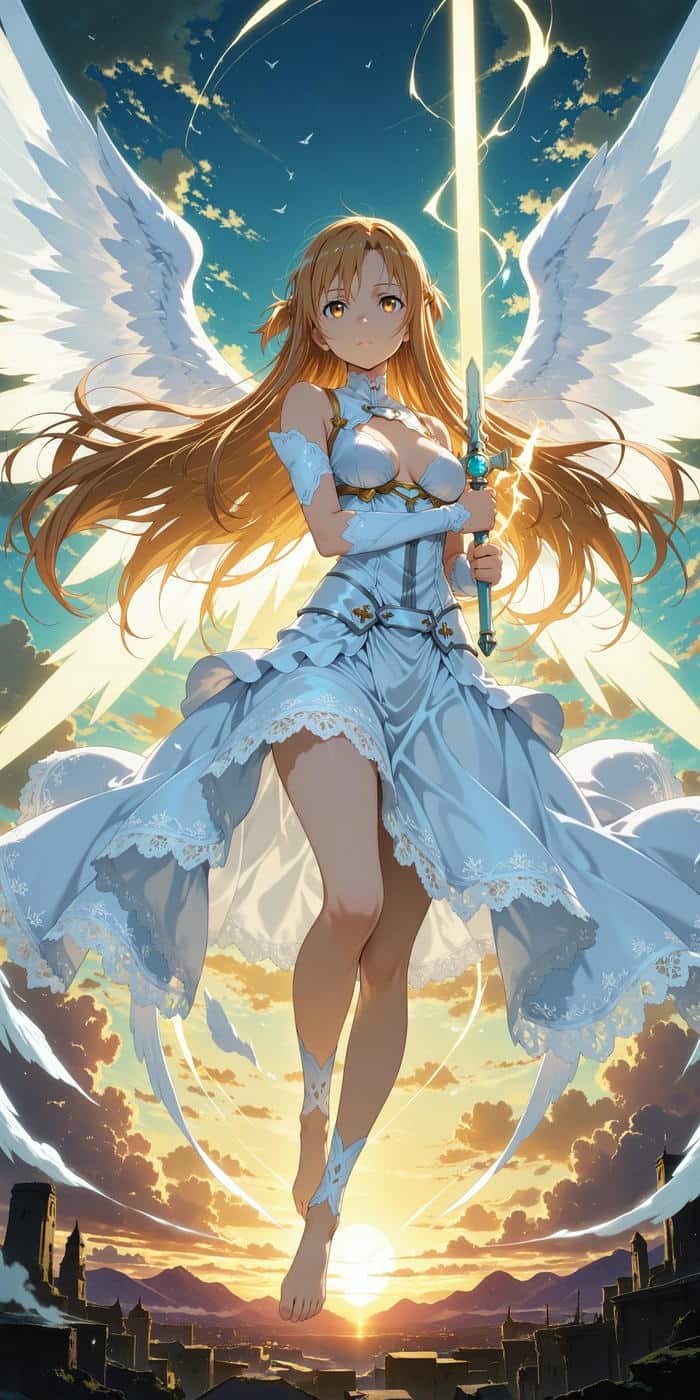 anime hiệp sĩ ánh sáng dáng vẻ đầy khí chất