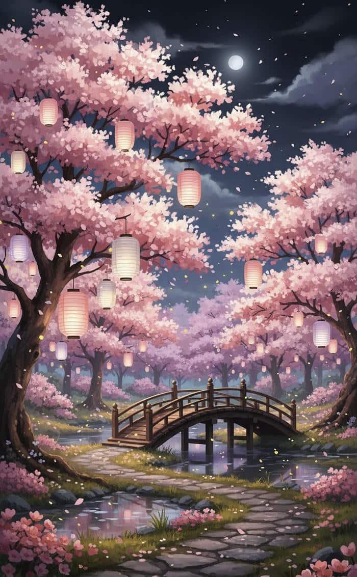 anime hoa anh đào đẹp đơn giản