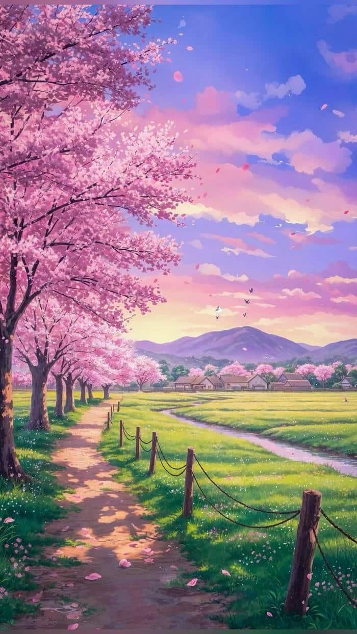 anime hoa anh đào nhẹ nhàng đẹp