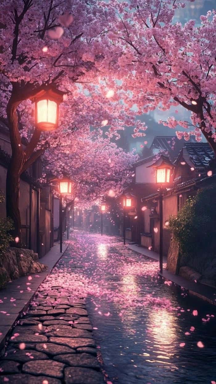 anime hoa anh đào thu hút nhẹ