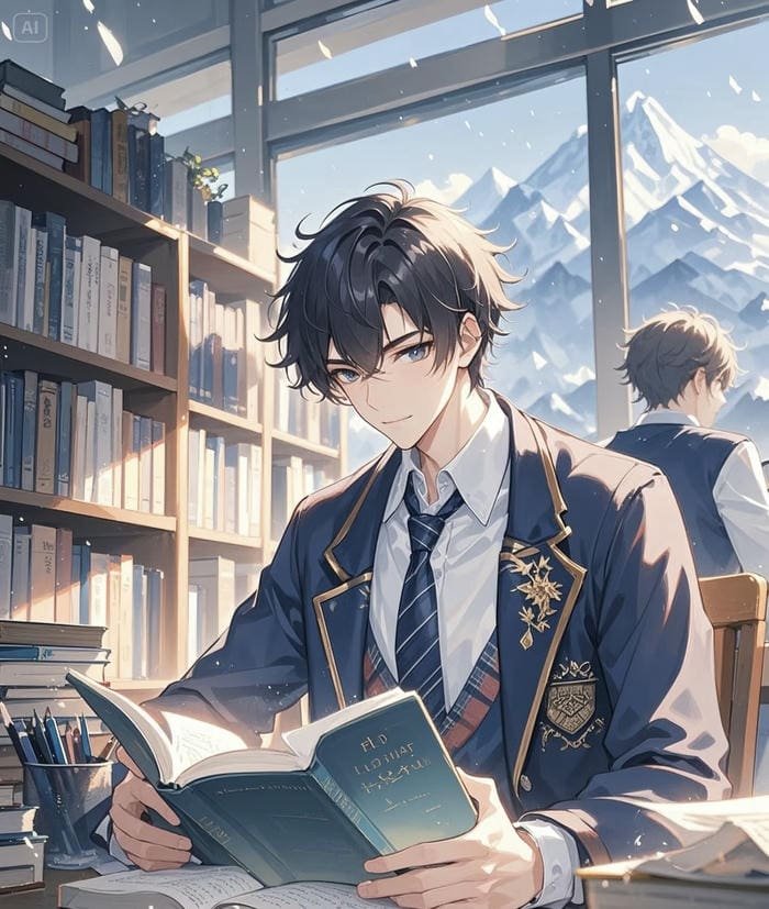 anime học sinh ngầu dưới ánh nắng nhẹ