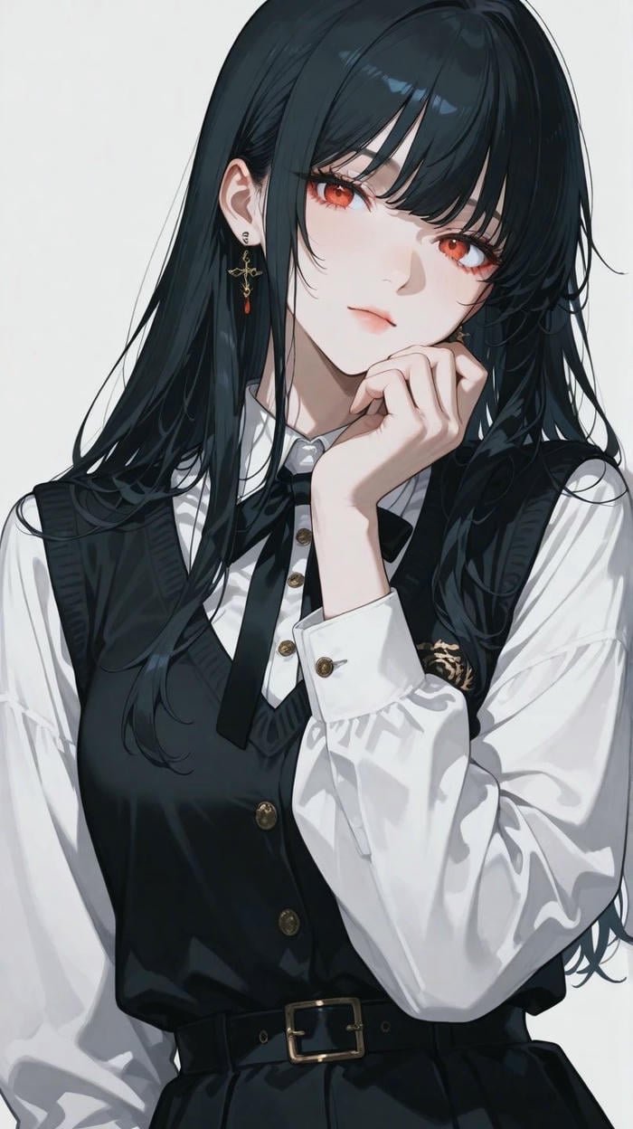 anime học sinh ngầu với ánh mắt màu lạnh sắc nét