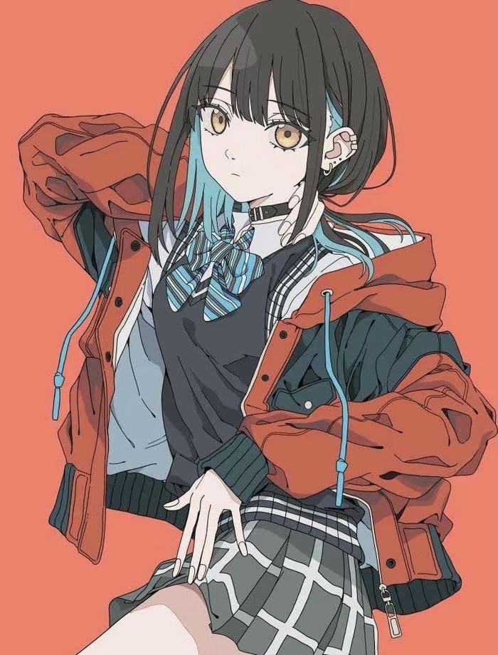 anime học sinh ngầu với dáng đứng mạnh mẽ