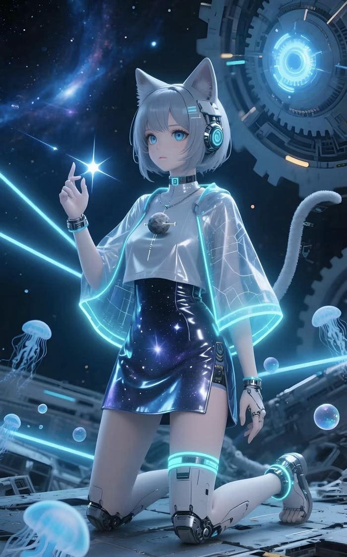 anime nghệ thuật số sắc màu đẹp