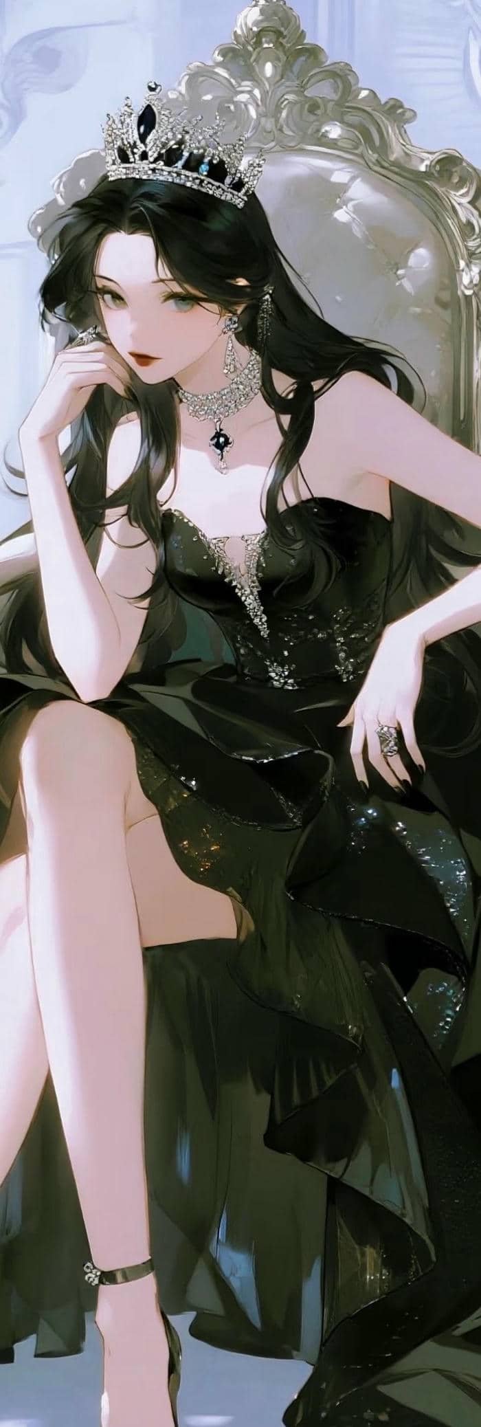 anime nữ hoàng quyền lực diện trang phục lộng lẫy