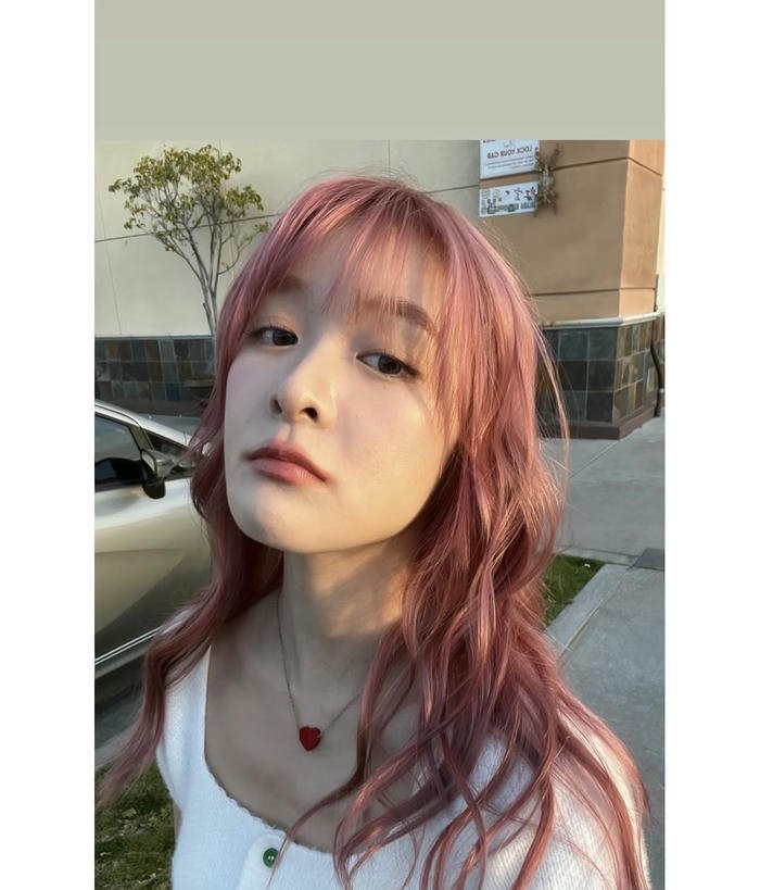 avatar cô gái tóc hồng soft girl