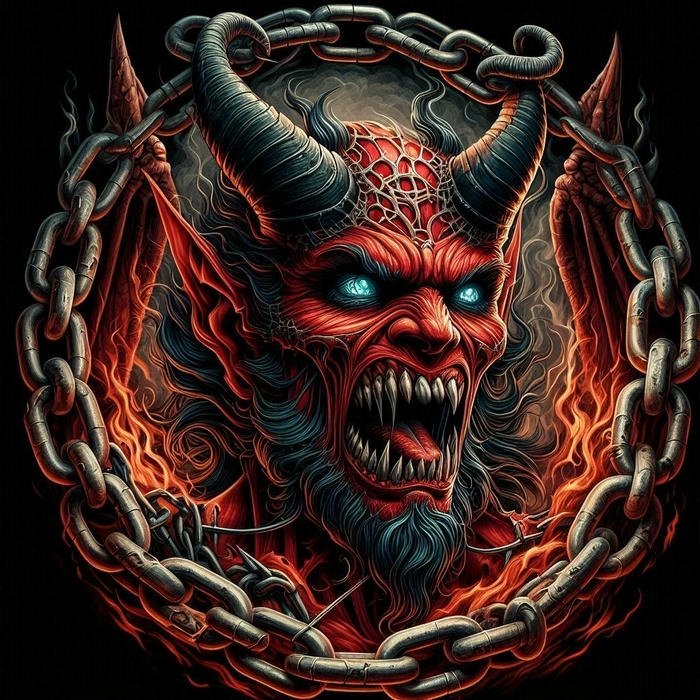 avatar mặt quỷ phong cách nét mạnh