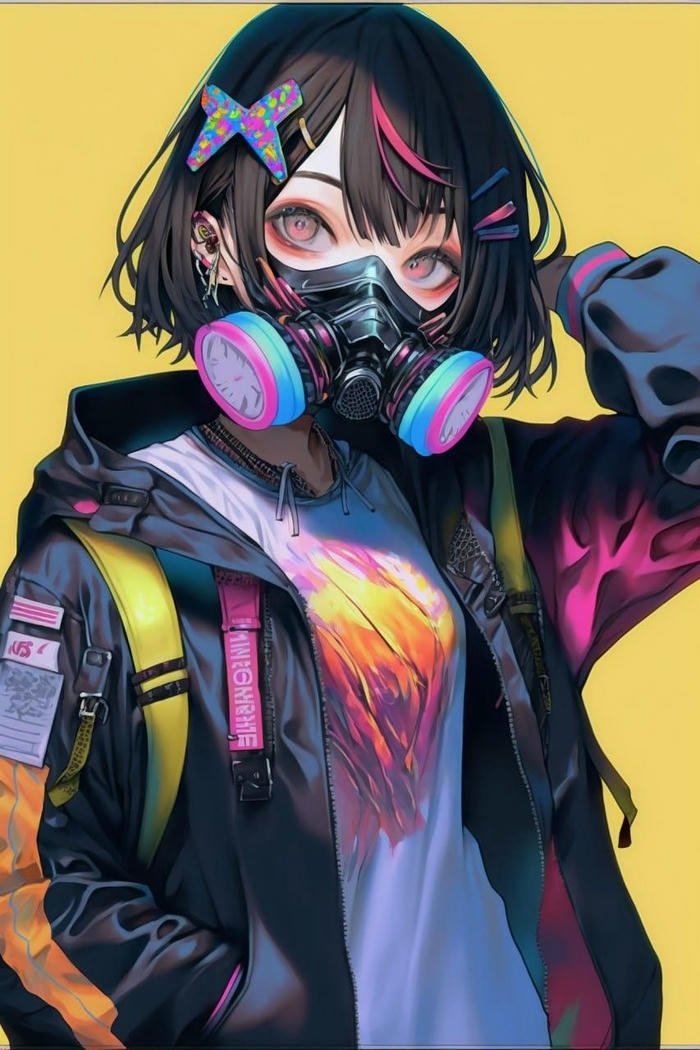 avatar phong cách cyberpunk kết hợp anime