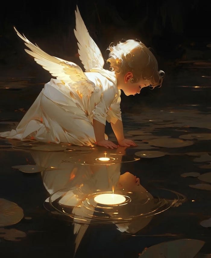 avatar thiên thần ánh sáng nền trắng