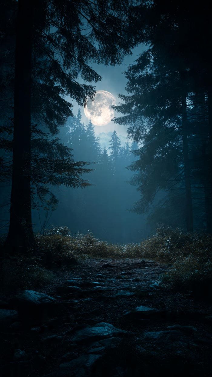 bầu trời trăng tĩnh lặng