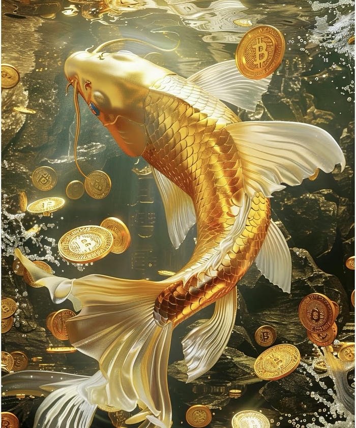 bố cục nghệ thuật cá chép vàng may mắn