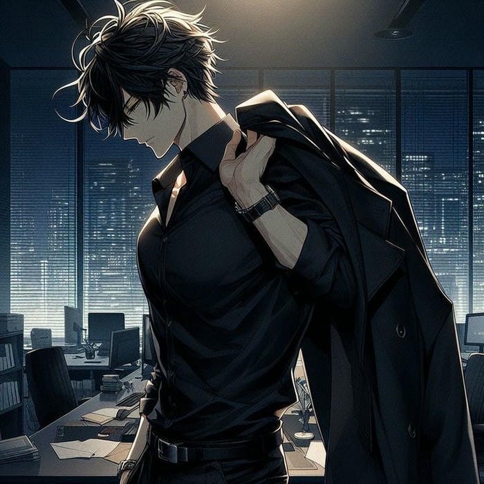 bức hình anime nam lạnh lùng ngầu mang kiểu tóc hiện đại