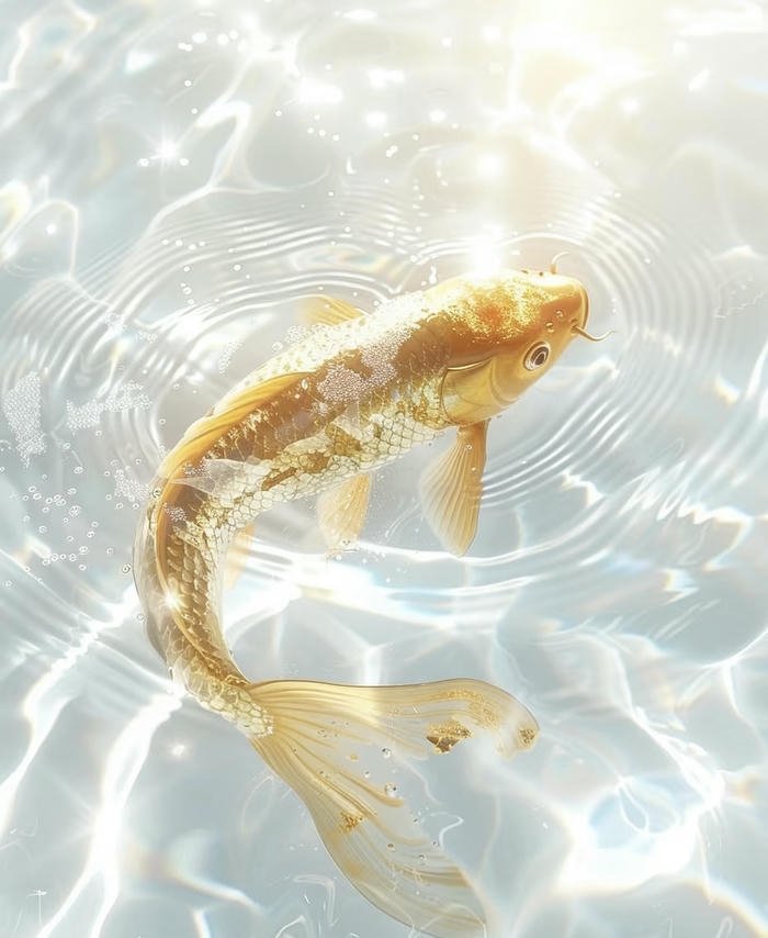 bức hình cá chép vàng cát tường