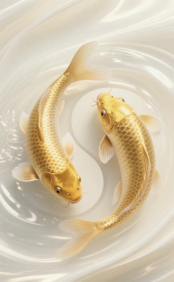 bức vẽ cá chép vàng tượng trưng tài vận