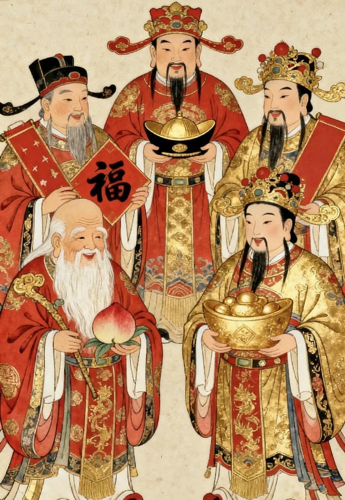 bức vẽ phúc lộc thọ mang điềm lành