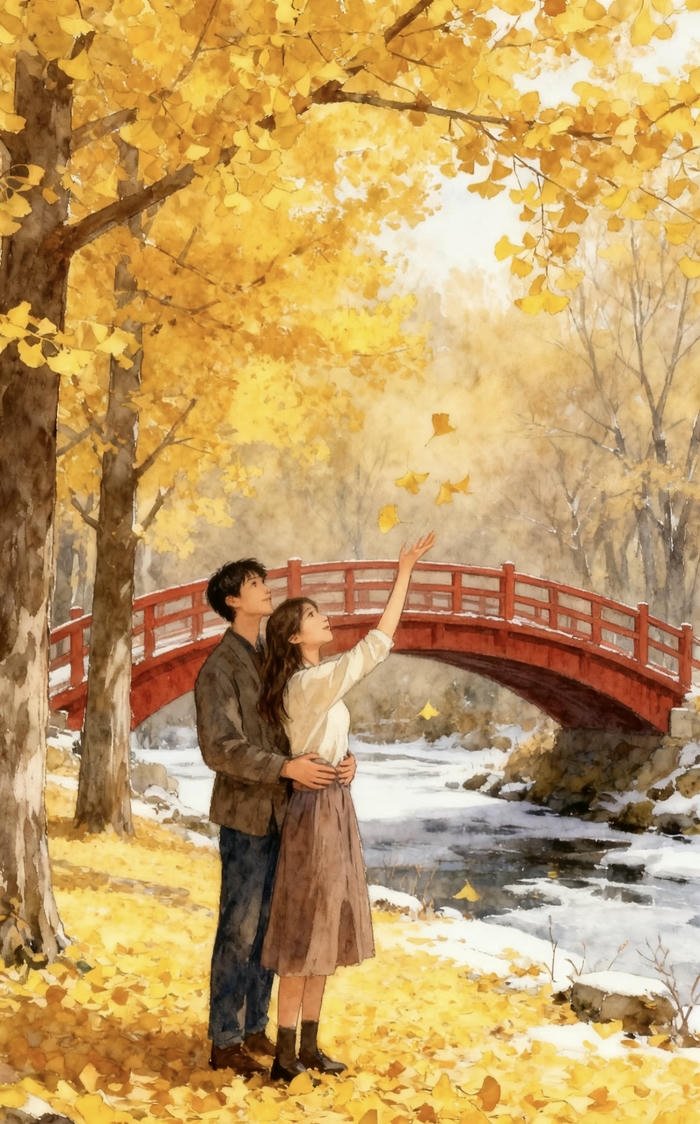 cặp đôi anime trên đường thu