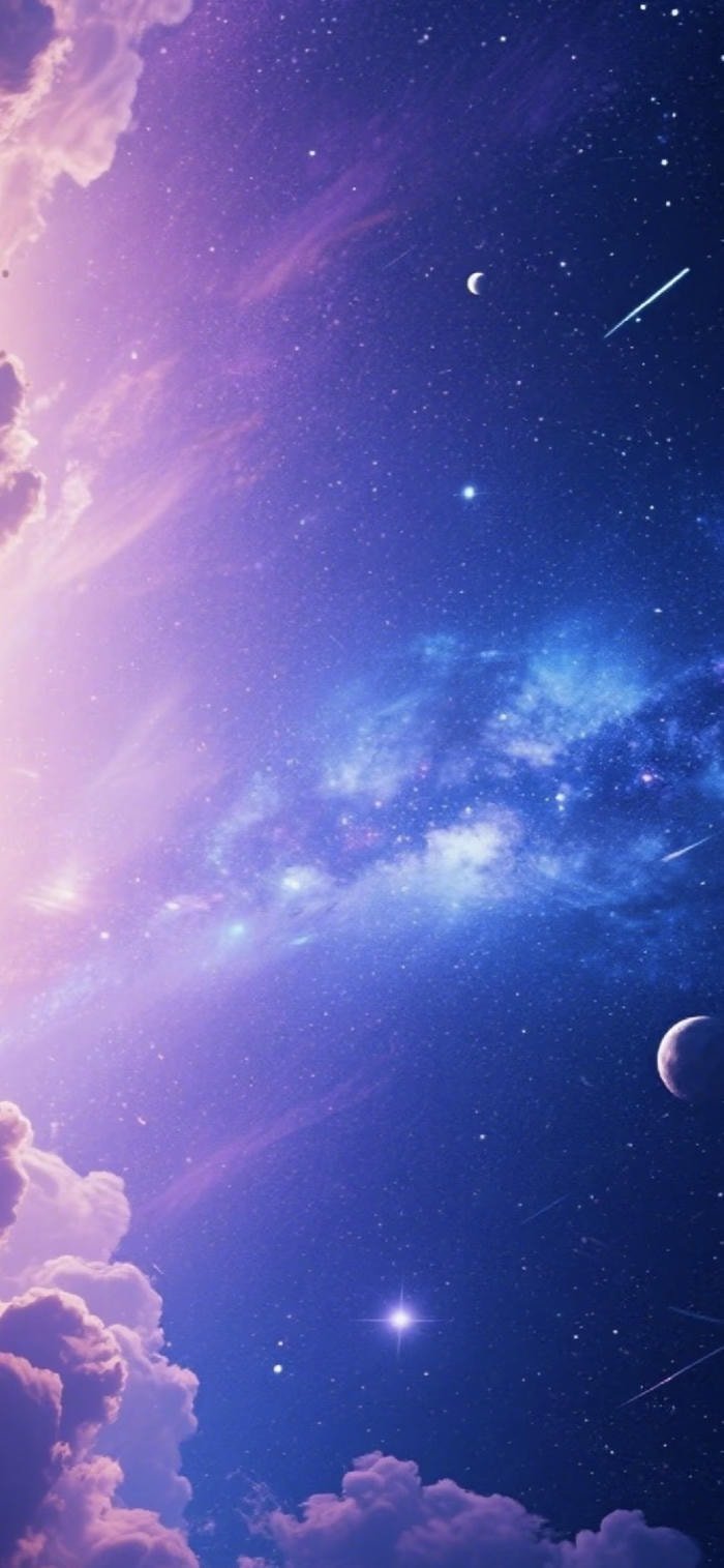 galaxy tím xanh lung linh