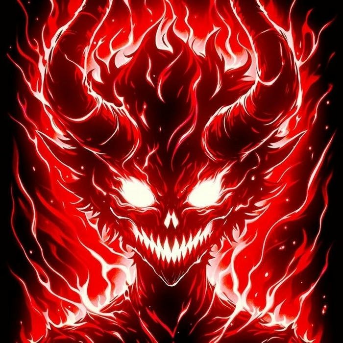 hình ác ma ngầu tông đỏ đen