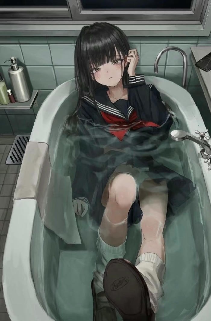 hình ảnh anime ánh mắt cô đơn khép kín