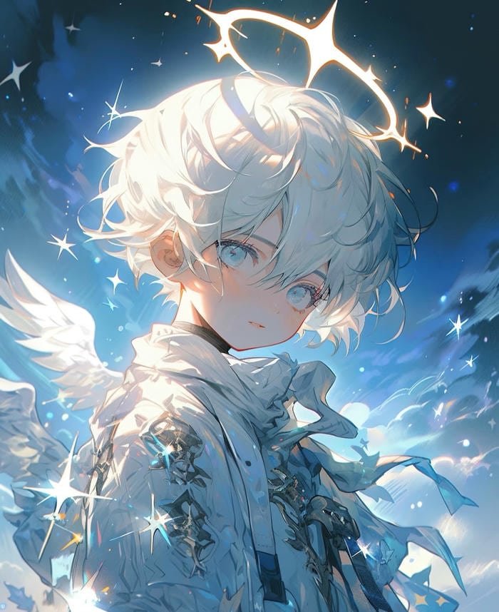 hình ảnh anime boy tóc trắng cool đẹp trai rất nổi bật