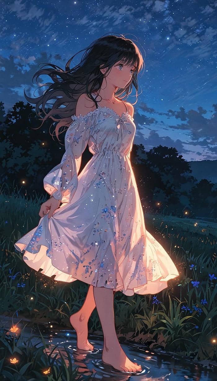 hình ảnh anime chill buổi tối yên cảnh